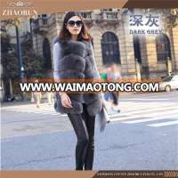 New Fashion Sleeveless Real Fur Coat /Fur Outerwear /Lady Winter Real Fox Fur Vest Women